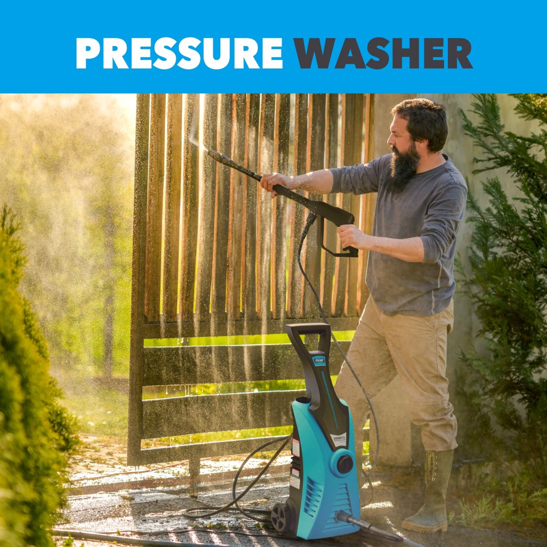  Pulsar Products PWE2019 Pulsar 2,000 PSI, 1.6 GPM Hose Reel &  Built-in Soap Tank Electric Pressure Washer, Black & Blue : Patio, Lawn &  Garden